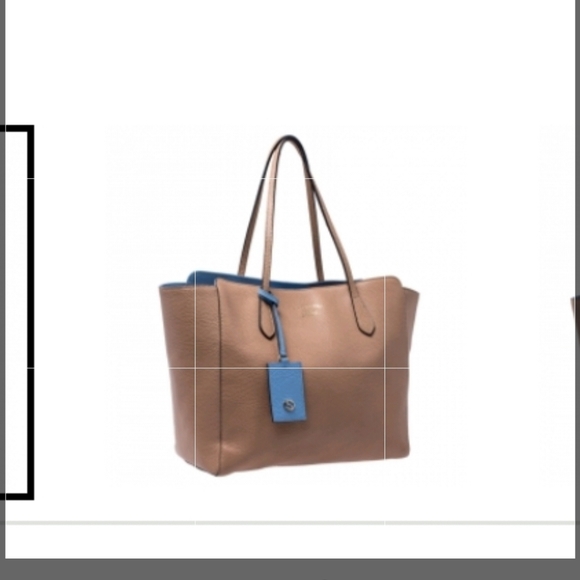 💖💖 ➡️➡️ Gucci Leather Medium Swing Tote Bag with Hang Tag and Foil Monogram - Picture 10 of 14